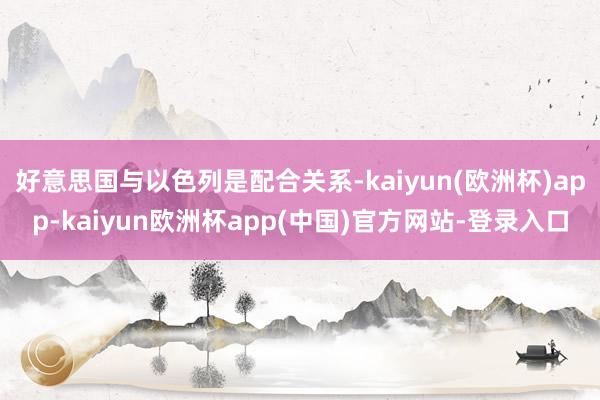 好意思国与以色列是配合关系-kaiyun(欧洲杯)app-kaiyun欧洲杯app(中国)官方网站-登录入口