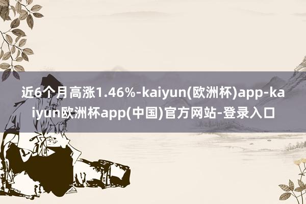 近6个月高涨1.46%-kaiyun(欧洲杯)app-kaiyun欧洲杯app(中国)官方网站-登录入口