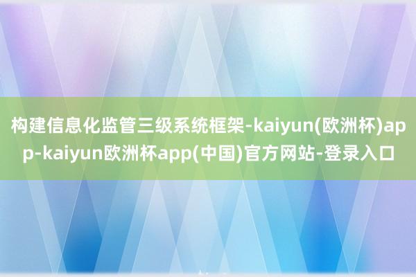 构建信息化监管三级系统框架-kaiyun(欧洲杯)app-kaiyun欧洲杯app(中国)官方网站-登录入口