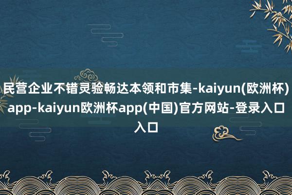 民营企业不错灵验畅达本领和市集-kaiyun(欧洲杯)app-kaiyun欧洲杯app(中国)官方网站-登录入口