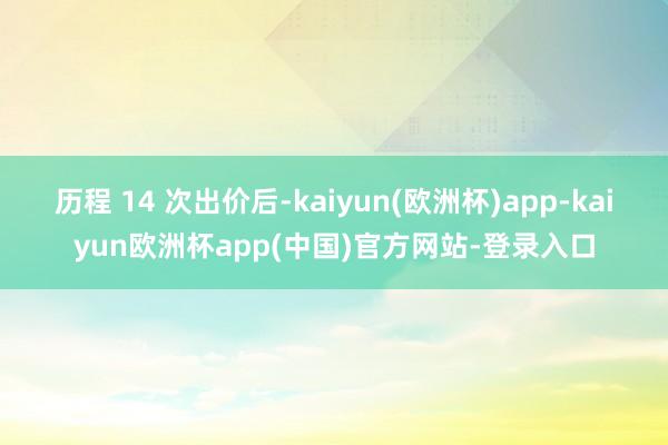 历程 14 次出价后-kaiyun(欧洲杯)app-kaiyun欧洲杯app(中国)官方网站-登录入口