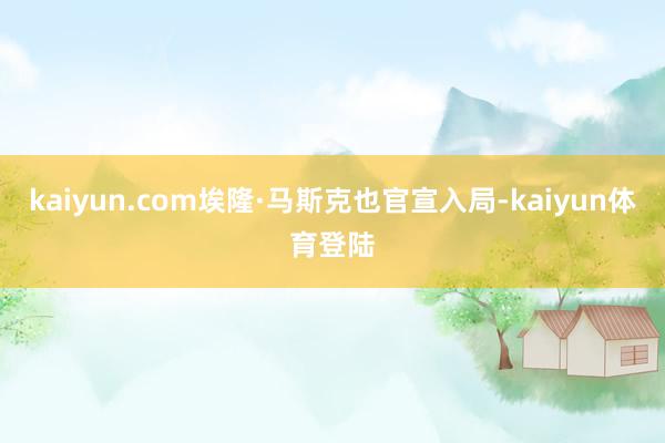 kaiyun.com埃隆·马斯克也官宣入局-kaiyun体育登陆